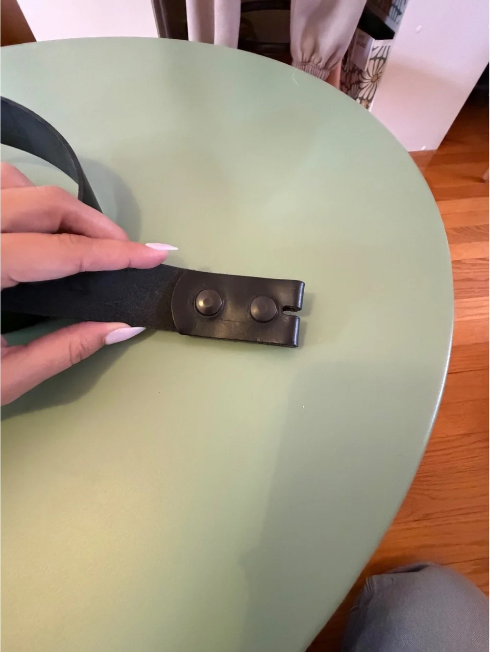 Black Leather Belt Size 36 with Snap Closure